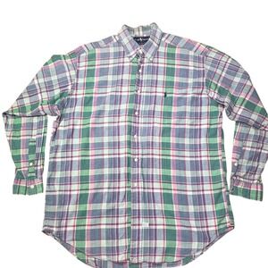 Ralph‎ Lauren Men's Plaid Button Down   Vintage Y2K  Long Sleeve Casual Size L